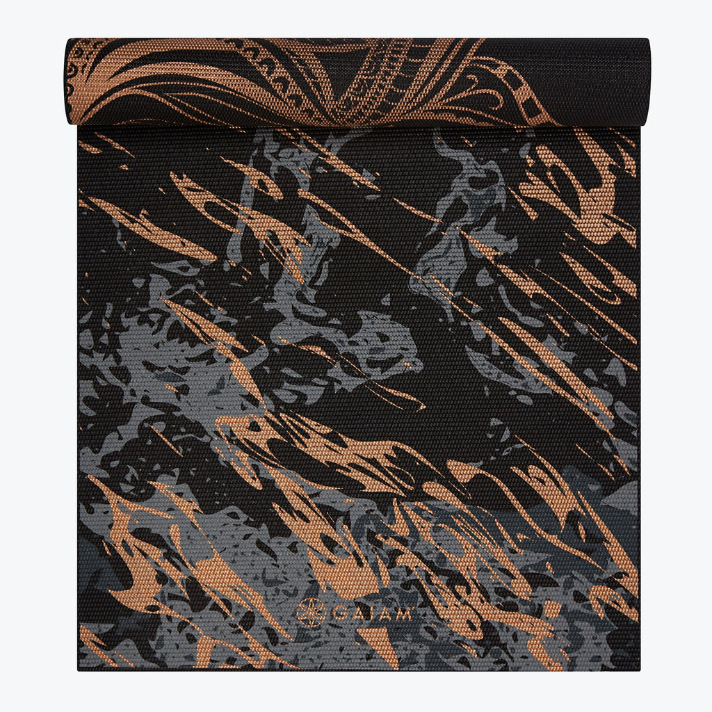 Premium Reversible Marbled Bronze Medallion Yoga Mat (6mm)
